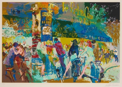 LeRoy Neiman (1921-2012), "Left Bank Cafe," 1986