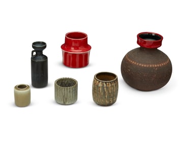 A group of Scandinavian glazed pottery vessels