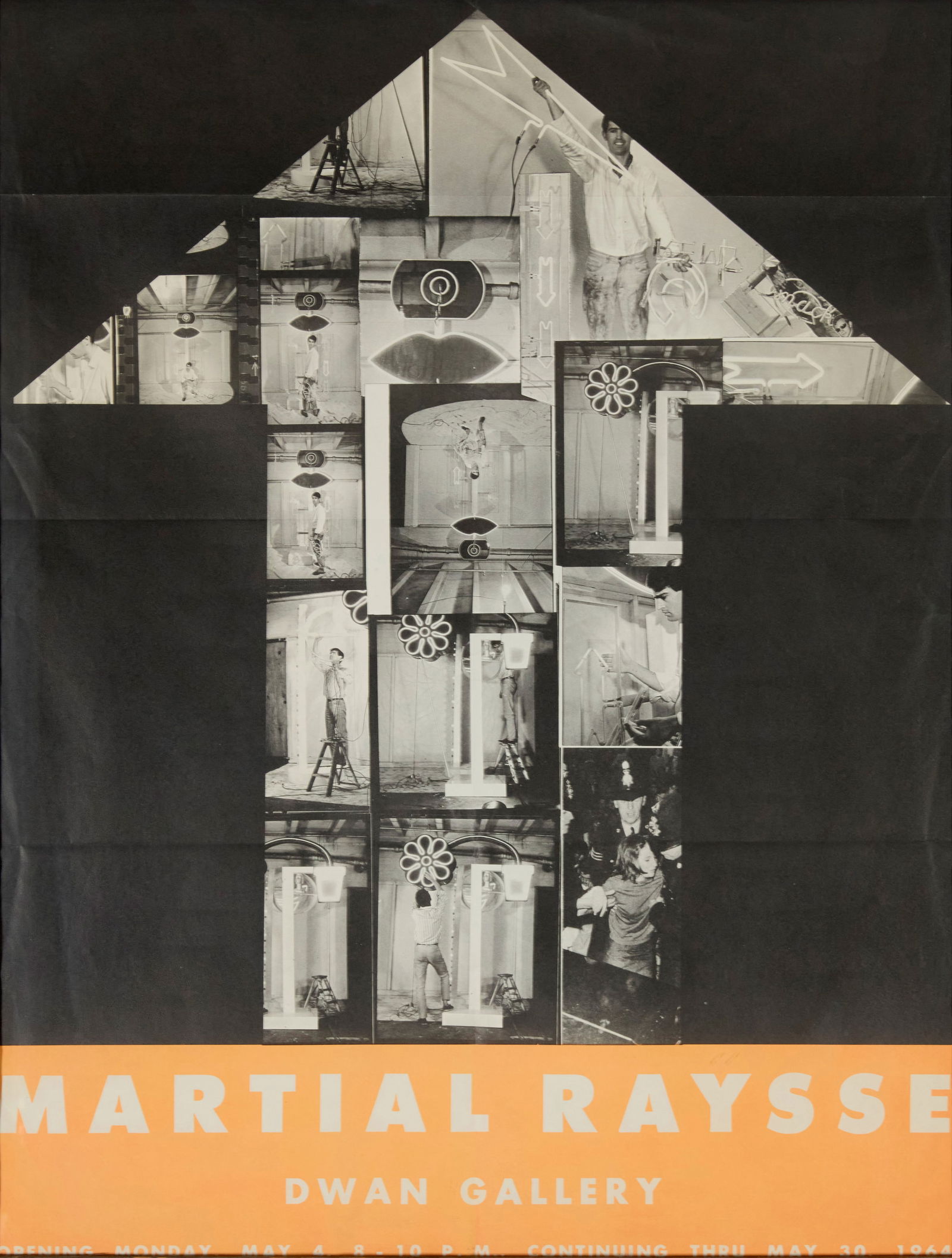 After Martial Raysse (b. 1936), An exhibition poster for "Martial Raysse: Dwan Gallery, May 4-30,: After Martial Raysse(b. 1936)An exhibition poster for "Martial Raysse: Dwan Gallery, May 4-30, 1964"Offset lithograph on poster paperFrom the edition of unknown sizeAppears unsignedSight: 27