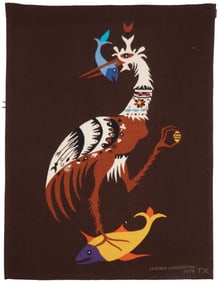 After Leonora Carrington (1917-2011, British-Mexican), Bird with Fish, 1979