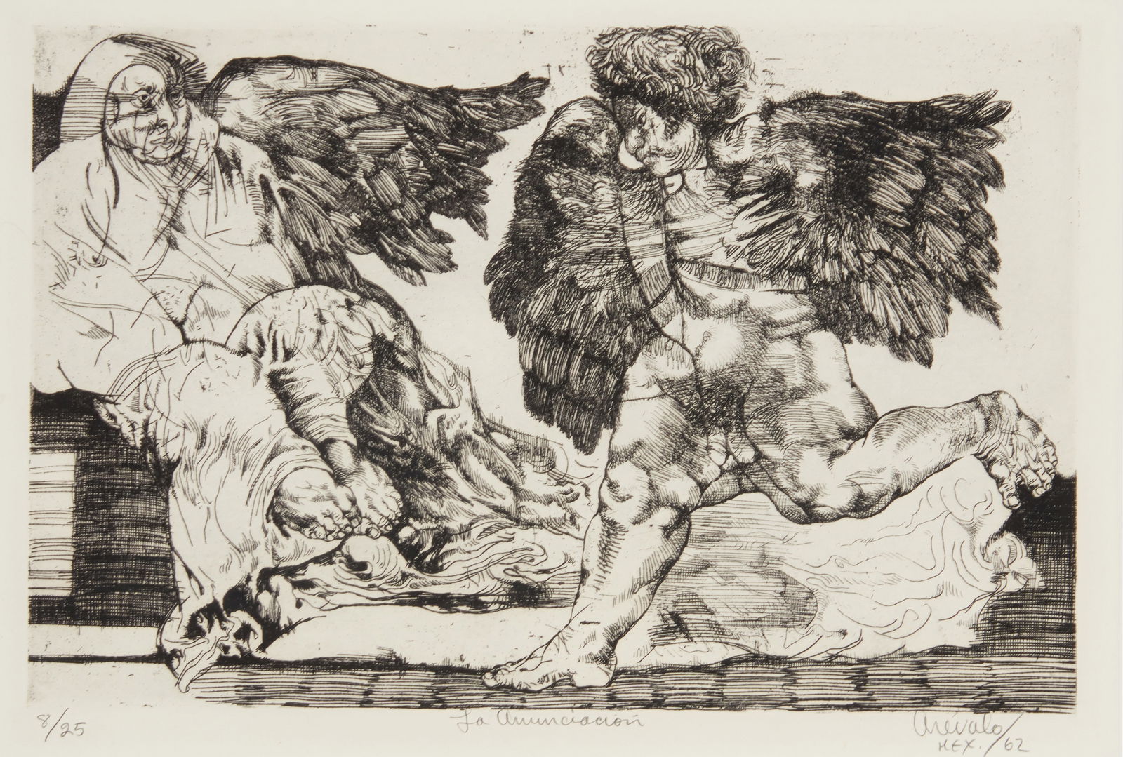 Javier Arevalo (1937-2020, Mexican), "La Annunciacion," 1962 (1 of 7)