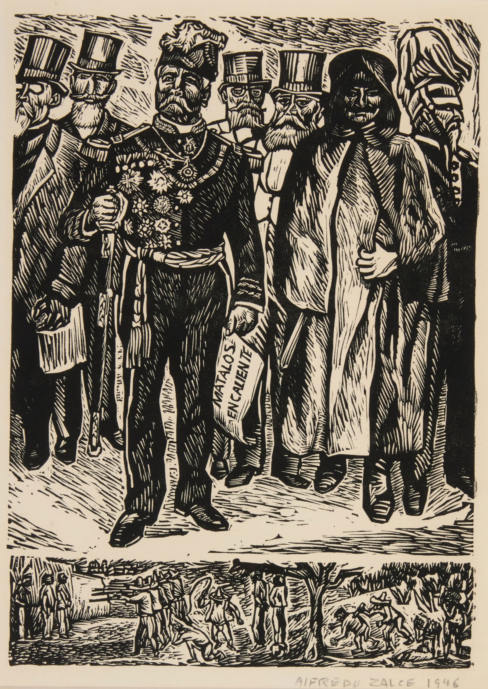 Alfredo Zalce (1908-2003, Mexican), "Matalos en Caliente," 1946 (1 of 5)