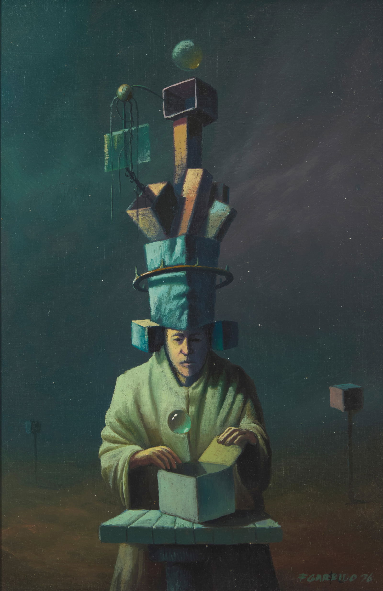 Fernando Garrido (b. 1955, Mexican), Seated figure with an open box, 1976 (1 of 5)