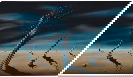 Jorge Noceda Sanchez (1931-1987, Dominican), Surrealist landscape, 1964: Jorge Noceda Sanchez(1931-1987, Dominican)Surrealist landscape, 1964Oil on canvasSigned, dated, and with the artist's device lower right: Jorge N. Sanchez / 64-7-28; signed, dated, and with the artist