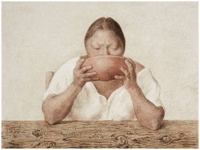 Francisco Zuniga (1912-1998, Mexican), "Mujer con Olla," 1983: Francisco Zuniga(1912-1998, Mexican)&quot;Mujer con Olla,&quot; 1983Lithograph in colors on BFK Rives paperEdition: 49/100 (there were also 10 artist's proofs)Signed, dated, and numbered in pencil nea