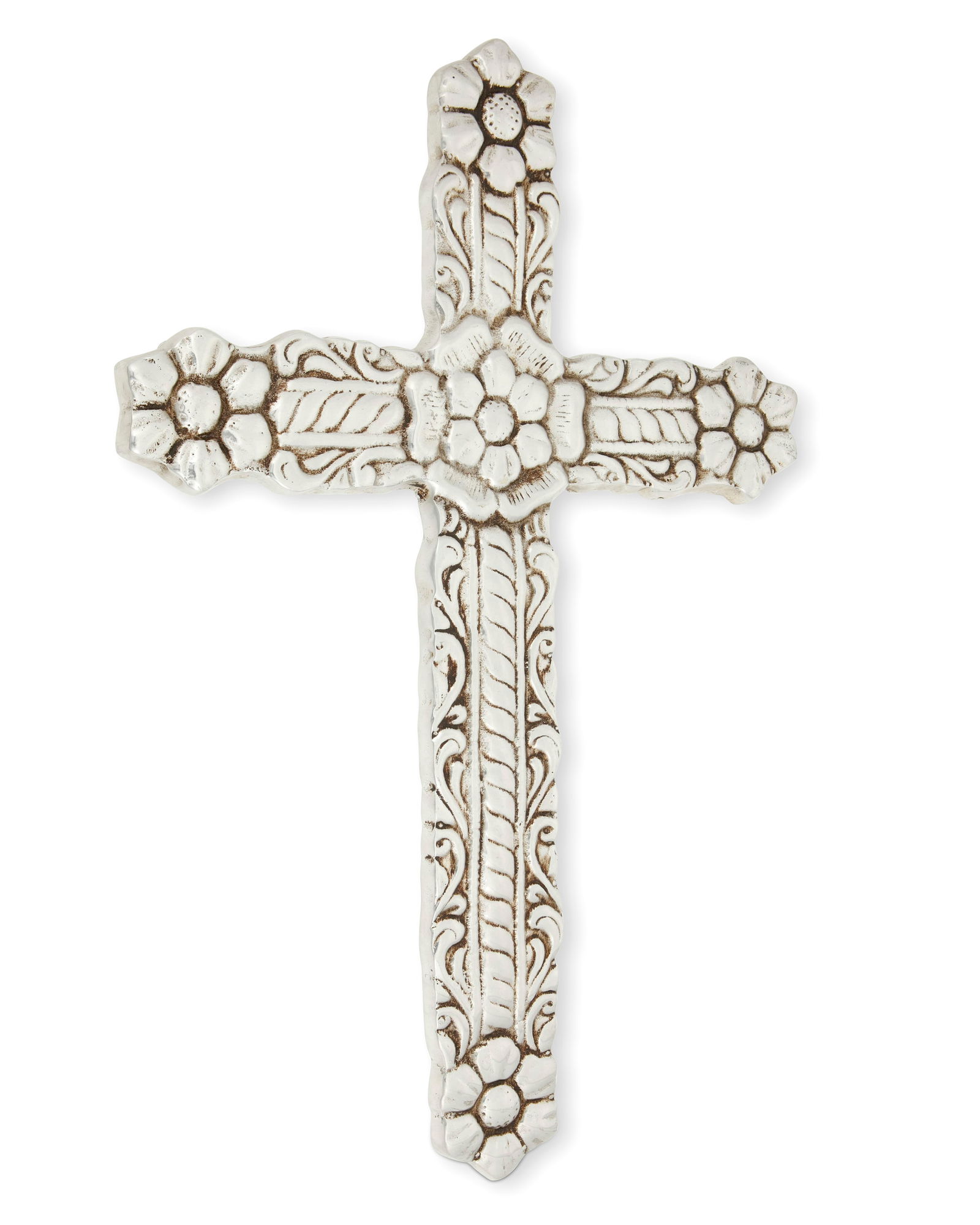 A Mexican metal wall-mounted cross (1 of 2)