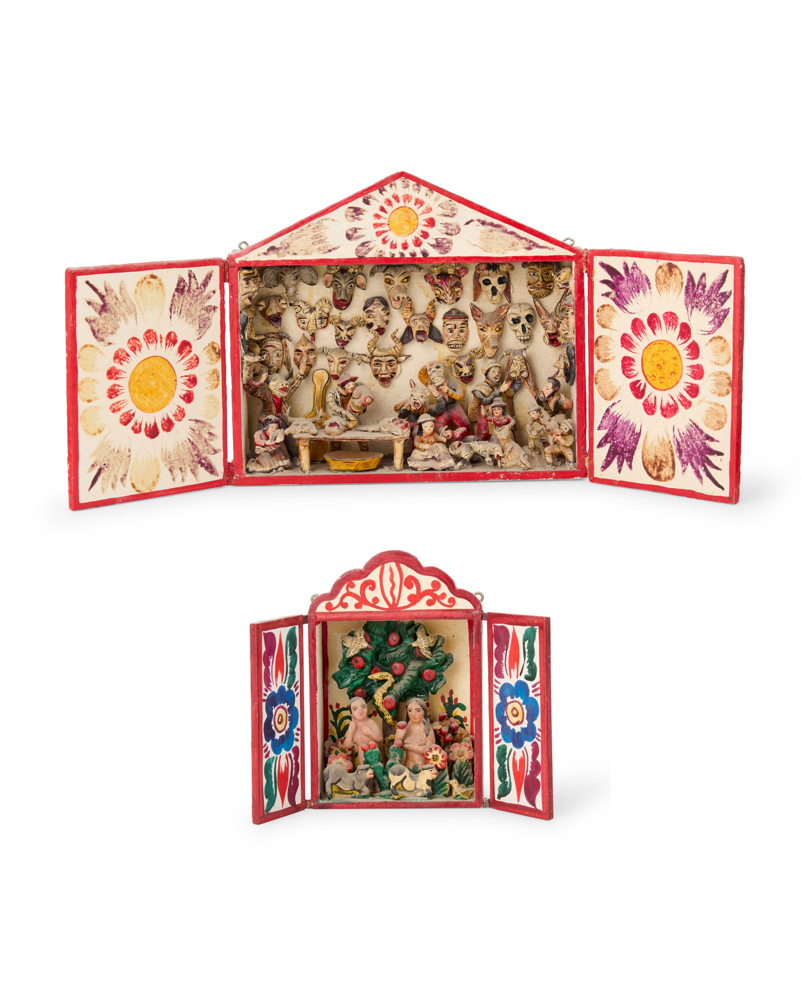 Two Peruvian polychrome wood retablos (1 of 10)