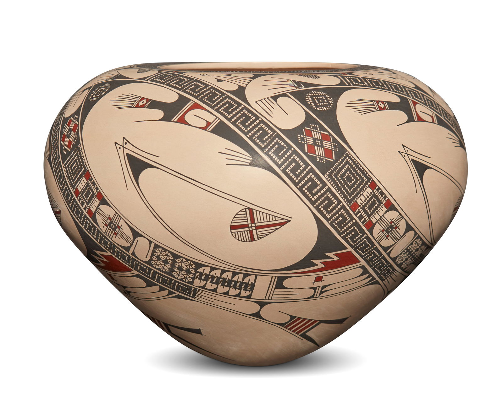 Ismael Flores Ledezma (b. 1966), A Mata Ortiz polychrome pottery seed jar, late 20th/early 21st (1 of 4)