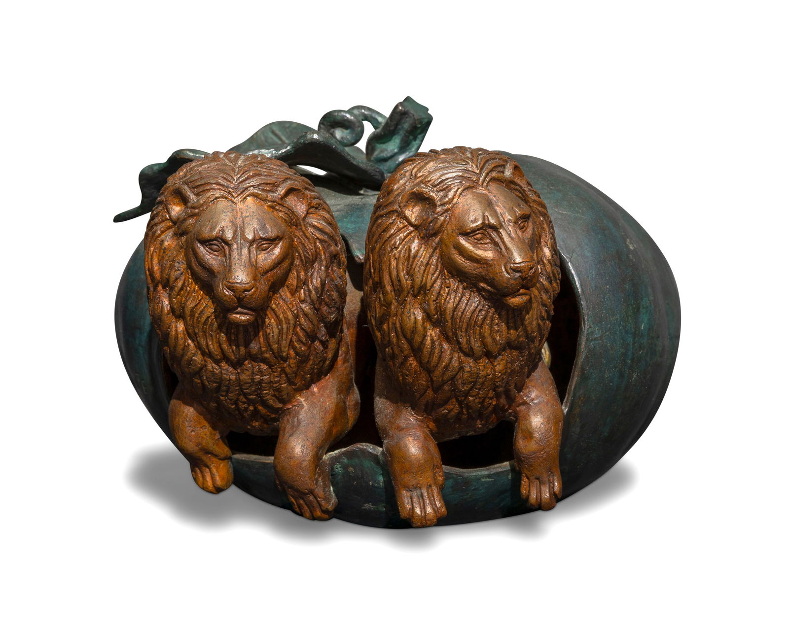 Sergio Bustamante (b. 1949, Mexican), Two lions emerging from a pumpkin (1 of 4)