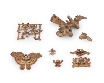 A group of pre-Columbian-style tumbaga ornaments