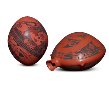 Jorge Quintana (b. 20th century), Two Mata Ortiz pottery vessels, late 20th/early 21st century;