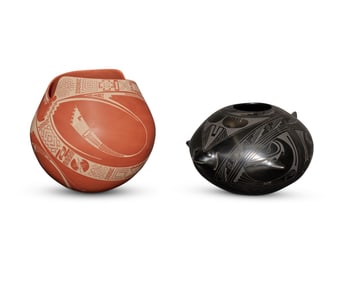 Two Mata Ortiz pottery jars