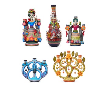 A group of Taller Alfonso Castillo pottery sculptures