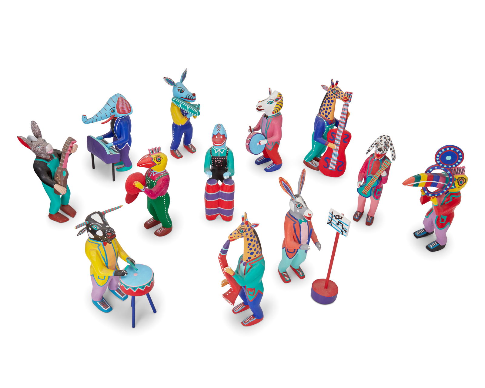 A group of Mexican alebrijes musician figures (1 of 16)