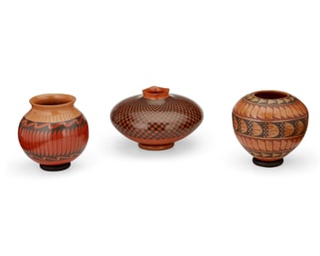 A group of Mata Ortiz pottery vessels