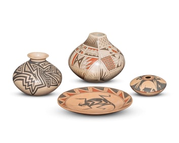 Four Mata Ortiz pottery vessels