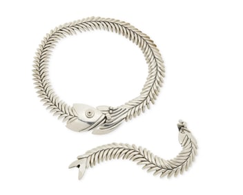 A set of D'Molina Mexican sterling silver fish jewelry