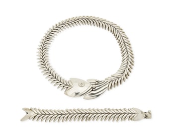 A set of D'Molina Mexican sterling silver fish jewelry