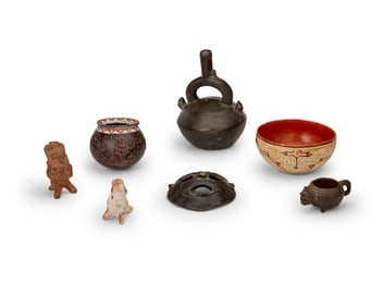 A collection of Latin American pottery items
