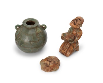 A group of Olmec-style carved hardstone items