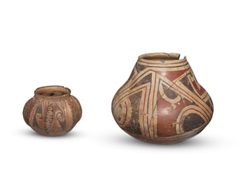Two Casas Grandes polychrome pottery vessels