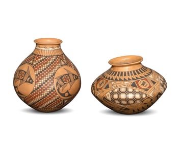 Two Mata Ortiz pottery vessels