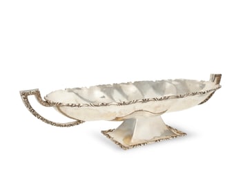 A large Mexican sterling silver footed oval center bowl