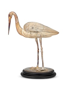 A Dutch sterling silver figure of a stork