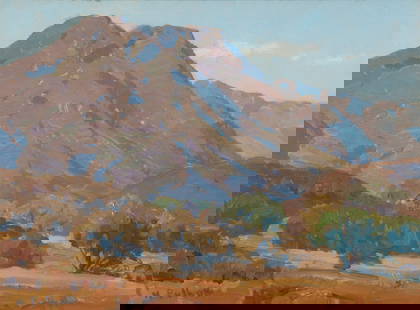 Hanson Duvall Puthuff (1875-1972), "Monarch of the Malibu": Hanson Duvall Puthuff(1875-1972)"Monarch of the Malibu"Oil on canvas laid to boardEstate stamp signature lower left: H. Puthuff; estate stamped again and indistinctly inscribed in pencil, all verso; t