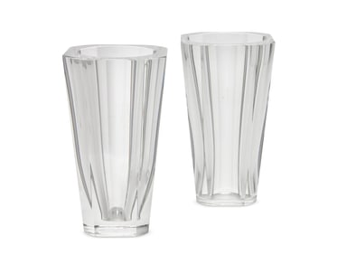Two Baccarat glass 'Diane' vases