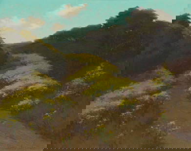 John Marshall Gamble (1863-1957), "Wildflowers": John Marshall Gamble(1863-1957)"Wildflowers"Oil on canvas laid to canvasSigned lower right: John M. Gamble; titled by repute16" H x 20" W Provenance:Sold: Christie's, Los Angeles, CA, "Cal