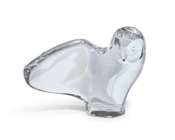 A Baccarat glass owl sculpture