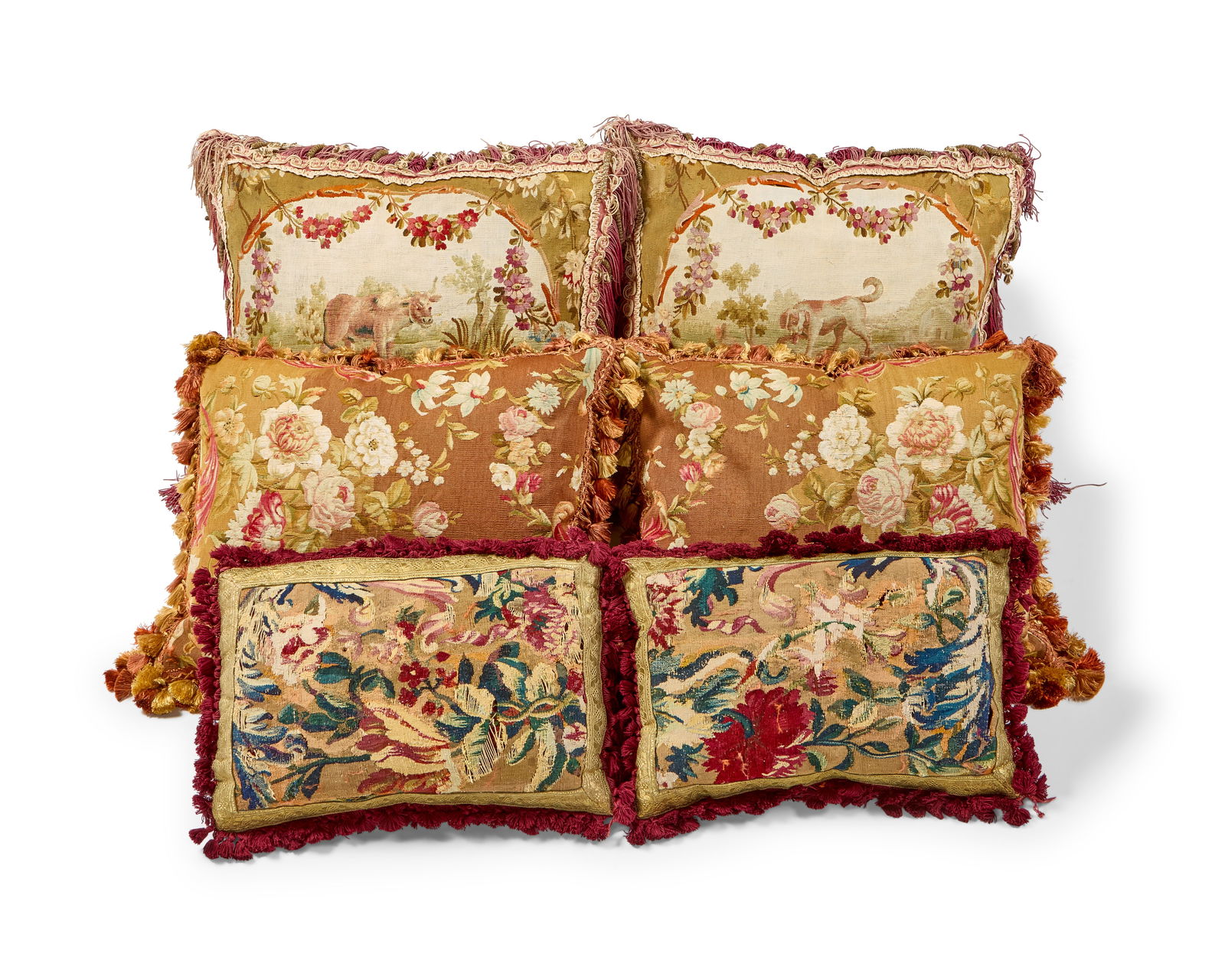 Three sets of tapestry upholstered pillows (1 of 2)