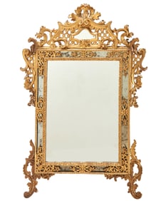 A Louis XV-style carved giltwood mirror