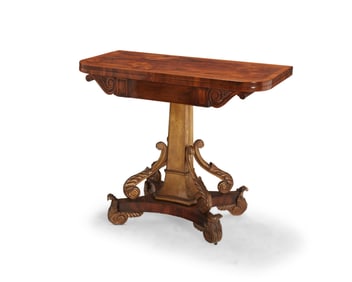 A William IV parcel-gilt mahogany games table