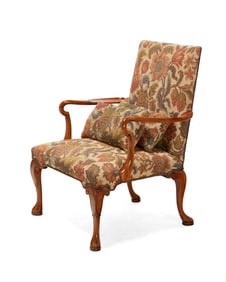A George II-style walnut armchair