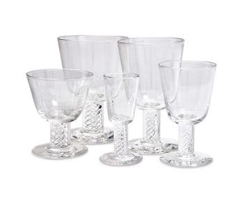 A suite of Steuben glass stemware