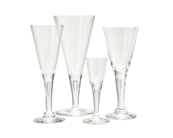 A Steuben clear glass stemware service