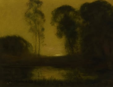 Giuseppe Cadenasso (1858-1918), Sunset on the marsh