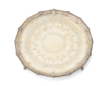 A Victorian sterling silver footed tray