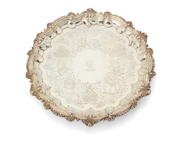 A George IV sterling silver salver