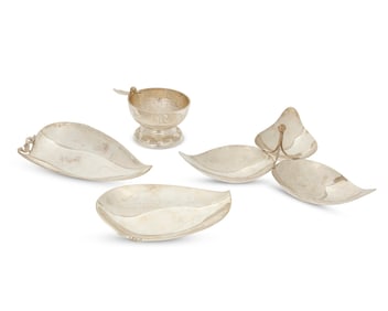 Four Mexican sterling silver table items