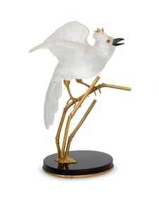 A Boucheron rock crystal jaybird sculpture