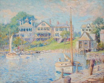 Colin Campbell Cooper (1856-1937), "Edgartown Harbor - Edgartown, MA," 1915