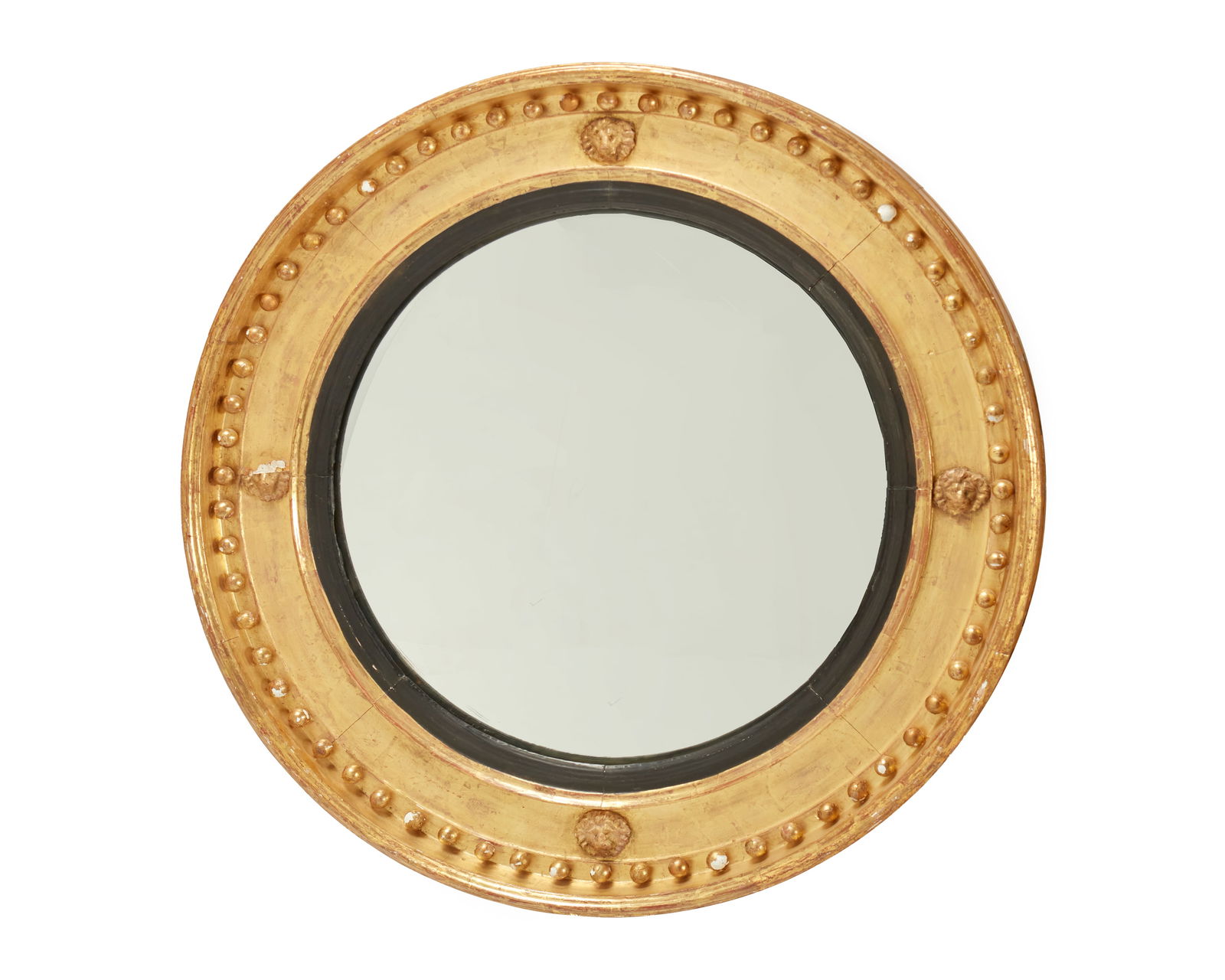 A Regency style giltwood convex mirror (1 of 4)