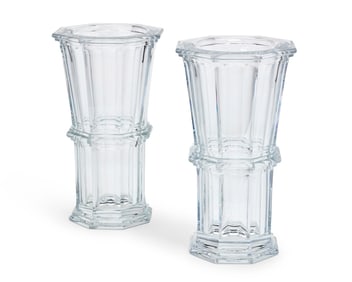 A pair of Baccarat glass 'Harcourt' vases