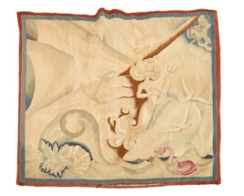 After Anna Zinkeisen (1901-1976), Sailing ship with figurehead and sea creatures, circa 1930s