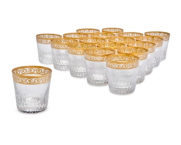 A set of eighteen Saint-Louis glass 'Thistle' old-fashioned glasses