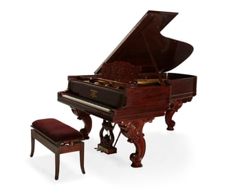 A Steinway & Sons mahogany model 'C' grand piano