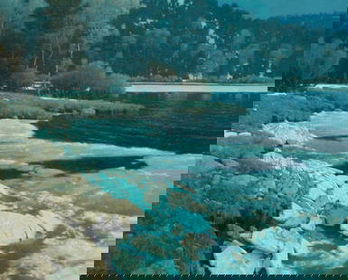 Dennis M. Doheny (b. 1956), By the river's edge, 2003: Dennis M. Doheny(b. 1956)By the river's edge, 2003Oil on canvasSigned and dated lower left: Dennis M. Doheny 200340" H x 50" W Provenance:From the Collection of Robert A. DayOt